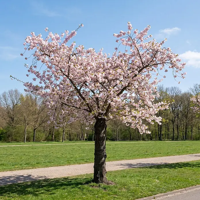 Piardino Zierkirsche - Prunus 'Accolade', Aktuelle Wuchshöhe: 200 cm, Stammhöhe: 120 cm - Stimmungsaufnahme