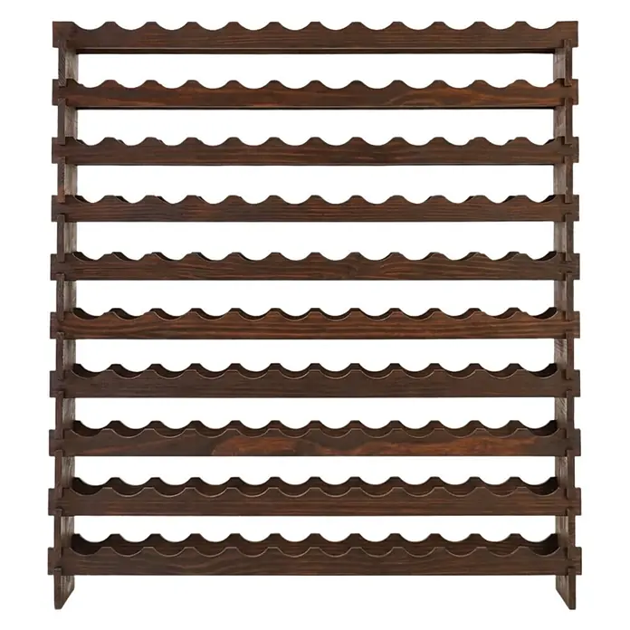 Proregal Flaschenregal Weinregal NAVARRA aus Holz 120 Flaschen auf 10 Ebenen Braun geölt - L x B x H: 28 x 123 x 135 cm, Holz, Anzahl Böden: 1 Stk.