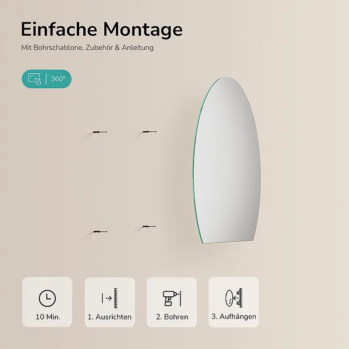 Emke Wandspiegel M39 - 100 x 83 cm