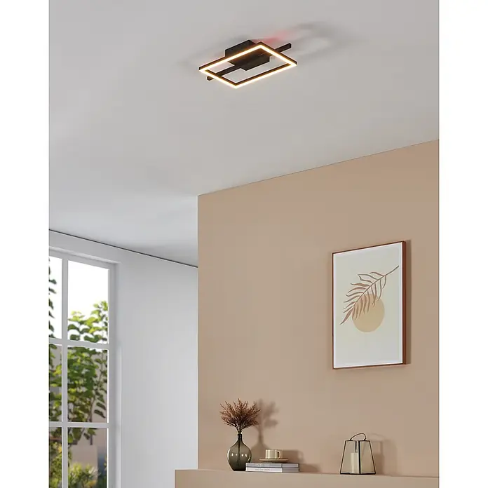 Eglo LED-Deckenleuchte Amondolo - 17 W, L x B x H: 40 x 20 x 6,5 cm, Schwarz, RGBW - Stimmungsaufnahme