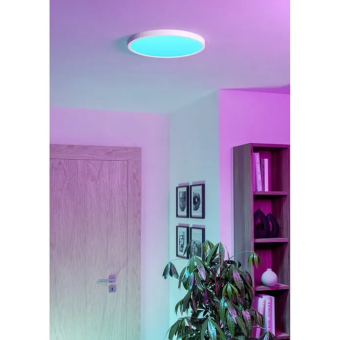 Eglo LED-Deckenleuchte rund Fueva 6 - 17,5 W, Ø x H: 39 x 2,5 cm, Weiß, RGBW - Stimmungsaufnahme