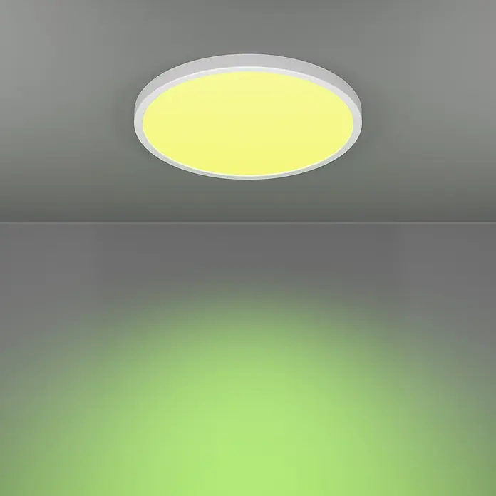 Eglo LED-Deckenleuchte rund Fueva 6 - 17,5 W, Ø x H: 39 x 2,5 cm, Weiß, RGBW - Stimmungsaufnahme