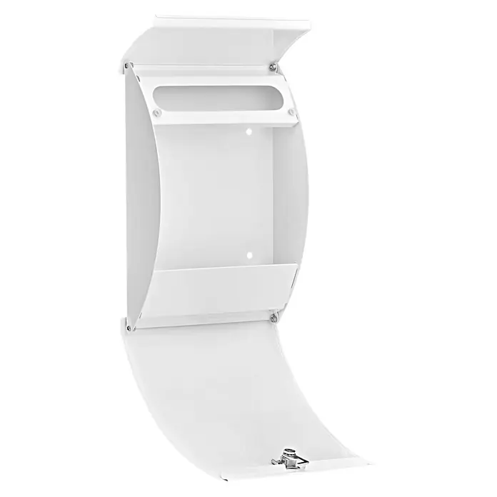 Burg-Wächter Wandbriefkasten Capri 813 W - L x B x H: 8 x 21,5 x 30,4 cm, Anthrazit, Stahl - Offener, weißer, moderner Briefkasten mit Einwurfschlitz und aufklappbarer Entnahmetür.