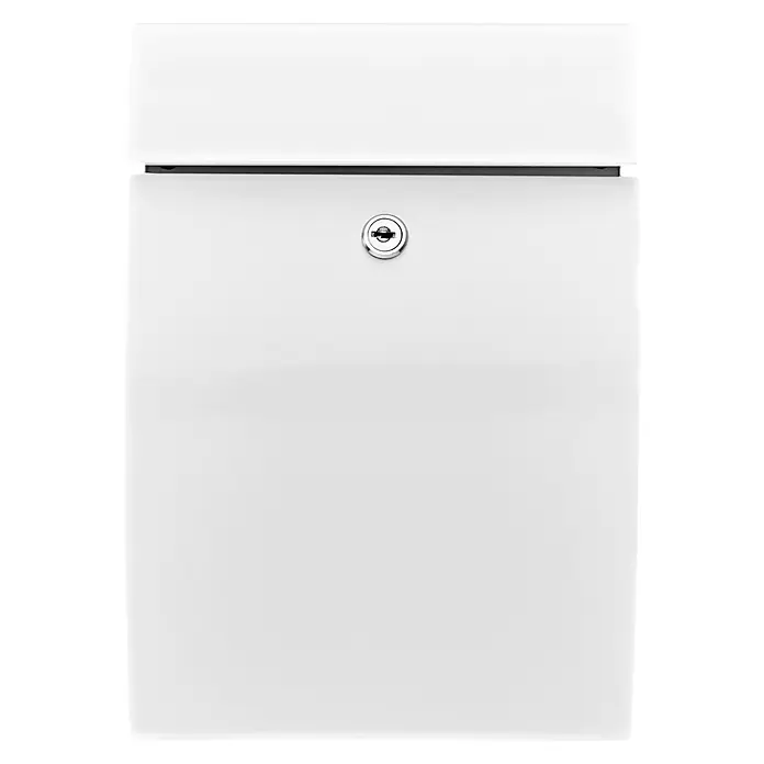 Burg-Wächter Wandbriefkasten Capri 813 W - L x B x H: 8 x 21,5 x 30,4 cm, Anthrazit, Stahl - Schlanker weißer rechteckiger Briefkasten mit auffälligem Schlüsselloch für sichere Postentnahme.