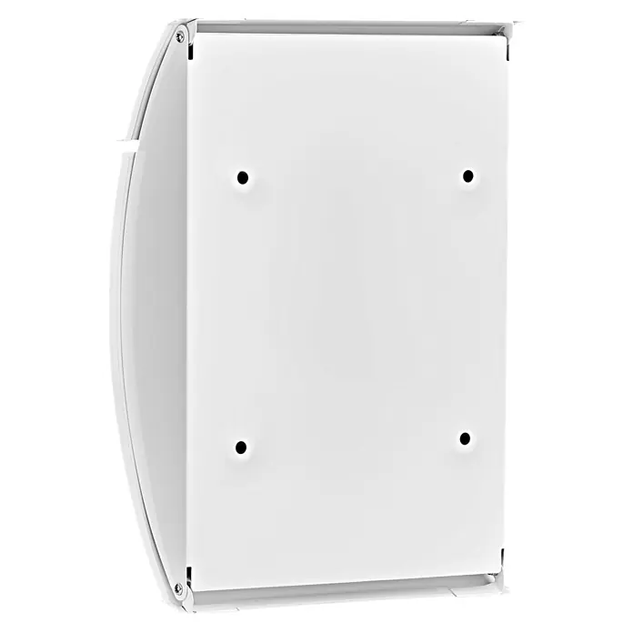 Burg-Wächter Wandbriefkasten Capri 813 W - L x B x H: 8 x 21,5 x 30,4 cm, Anthrazit, Stahl - Weißes rechteckiges Wandgehäuse mit gewölbter Seite und vier sichtbaren Befestigungslöchern.