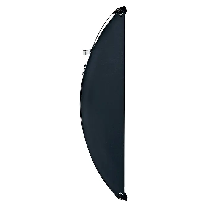 Burg-Wächter Wandbriefkasten Capri 813 Ant - L x B x H: 8 x 21,5 x 30,4 cm, Anthrazit, Stahl - Seitenansicht eines dunkelgrauen, geschwungenen Objekts, eventuell ein Ständer, mit Metallschanieren und Sternschrauben.
