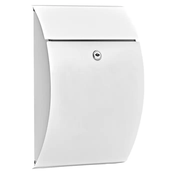 Burg-Wächter Wandbriefkasten Capri 813 W - L x B x H: 8 x 21,5 x 30,4 cm, Anthrazit, Stahl - Moderner weißer Briefkasten mit sicherem Schlüsselloch.