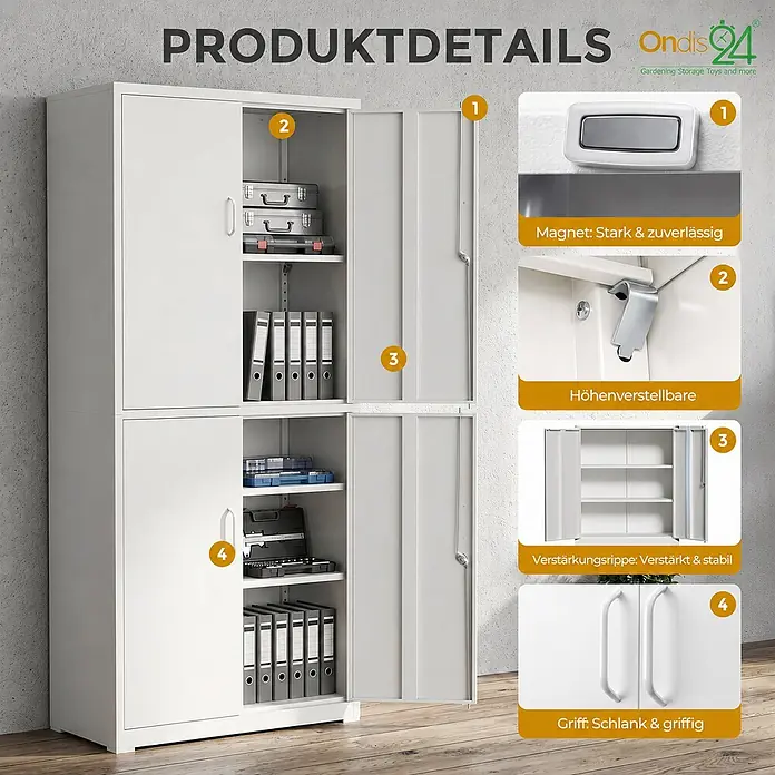 Ondis24 Aktenschrank - B x T x H: 40 x 40 x 180 cm