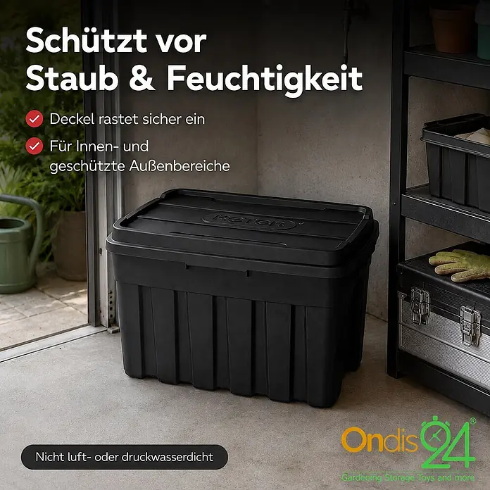 Ondis24 Aufbewahrungskiste - L x B x H: 52 x 47 x 78 cm, Kunststoff, Schwarz