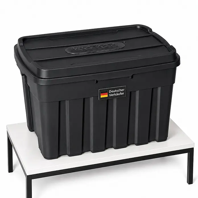 Ondis24 Aufbewahrungskiste - L x B x H: 52 x 47 x 78 cm, Kunststoff, Schwarz