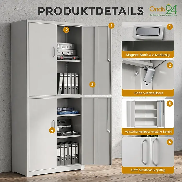 Ondis24 Aktenschrank - B x T x H: 40 x 40 x 180 cm