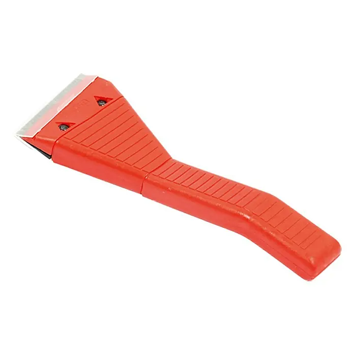 Lehnartz Tapetenentferner Expert - Klingenbreite: 8 cm - Ein roter Schaber mit Metallklinge, ideal zum Entfernen von Aufklebern und Kleberückständen. Praktisches Werkzeug für verschiedene Reinigungsarbeiten.
