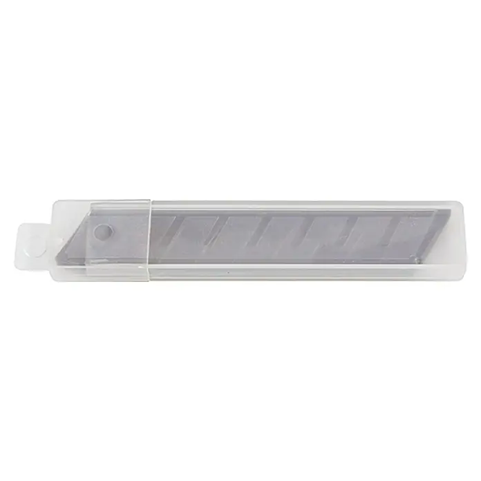 swingcolor Ersatz-Abbrechklinge - Klingenbreite: 1,8 cm, 10 Stk. - Bild einer Packung mit Abbrechklingen, die in einer durchsichtigen Plastikbox aufgereiht sind.