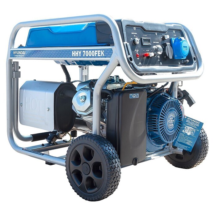 Hyundai Generador HHY7000FEK (Potencia nominal: 6,5 kW, Volumen del depósito: 25 l, Consumo: 2,8 l/h) | BAUHAUS