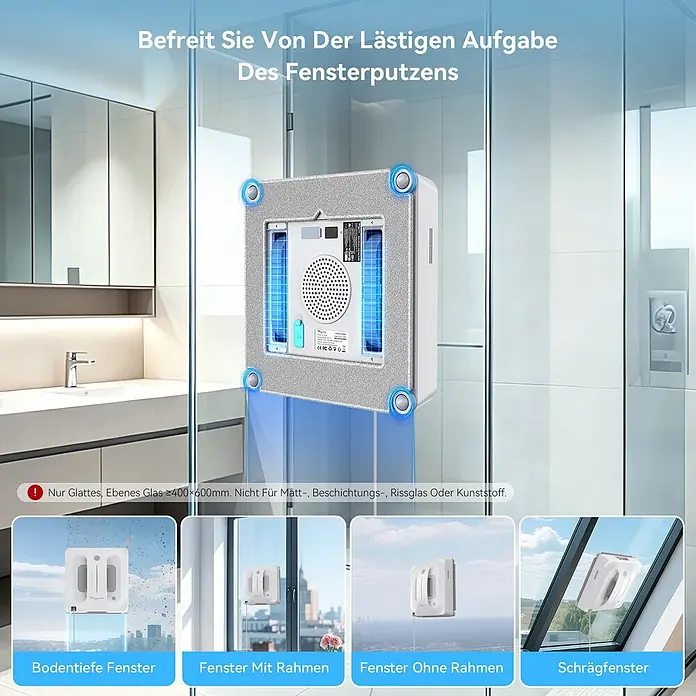 EVERCROSS BOT Fensterreinigungsroboter - Wassertankvolumen Roboter: 60 ml