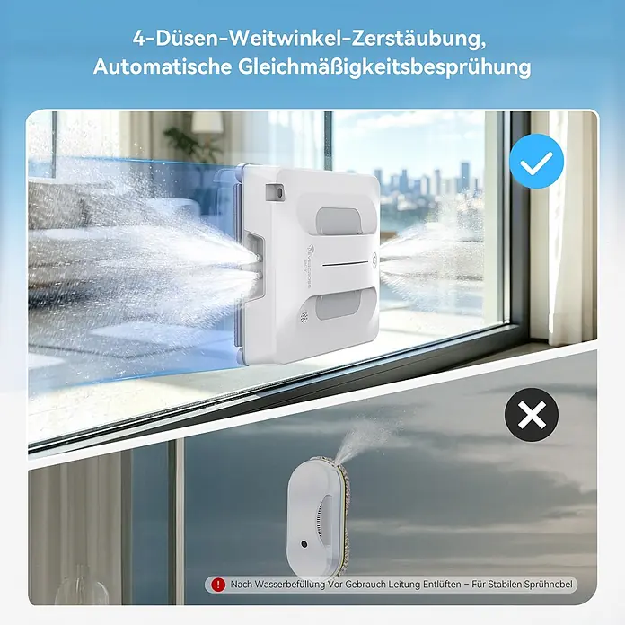 EVERCROSS BOT Fensterreinigungsroboter - Wassertankvolumen Roboter: 60 ml