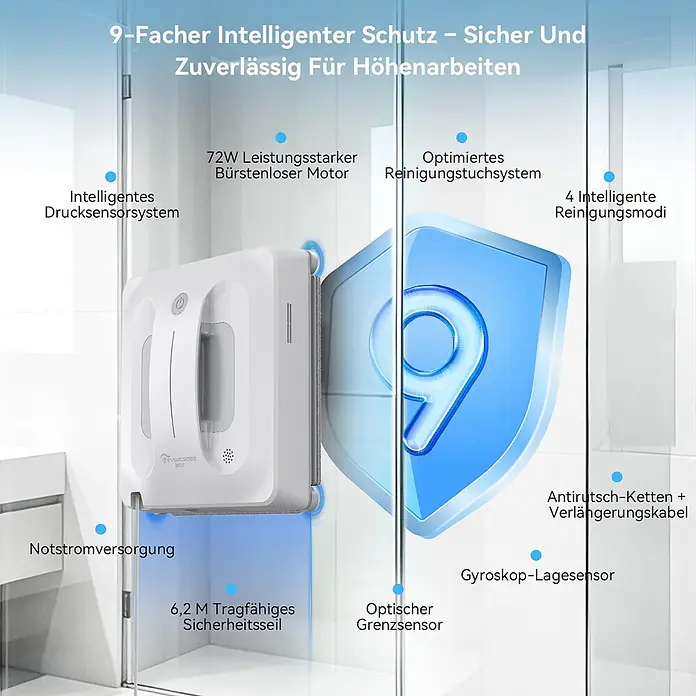 EVERCROSS BOT Fensterreinigungsroboter - Wassertankvolumen Roboter: 60 ml