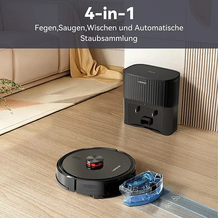 VONKO Saugwischroboter - Saugkraft: 8.000 Pa, Akkulaufzeit: 180 min