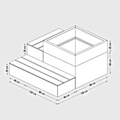 Palatino Hochbeet Schatzinsel mit Sitzbank (120 x 120 x 75 cm, Cortenstahl, Rostbraun) | BAUHAUS