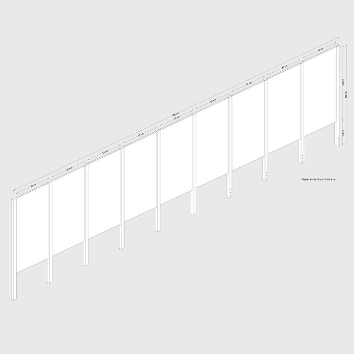 Palatino Space Vertical Zaun-Set Set Uni (966 x 180 cm, Rost) | BAUHAUS