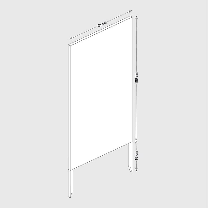 Palatino Space Vertical Sichtschutzelement Uni (99 x 187 cm, Rostrot) | BAUHAUS