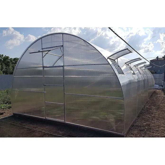 Garten Dream Gewächshaus Fermer, 10mm Polycarbonat - 500 x 600 cm, Material Seitenwand: Kunststoff, 10 mm, Silber