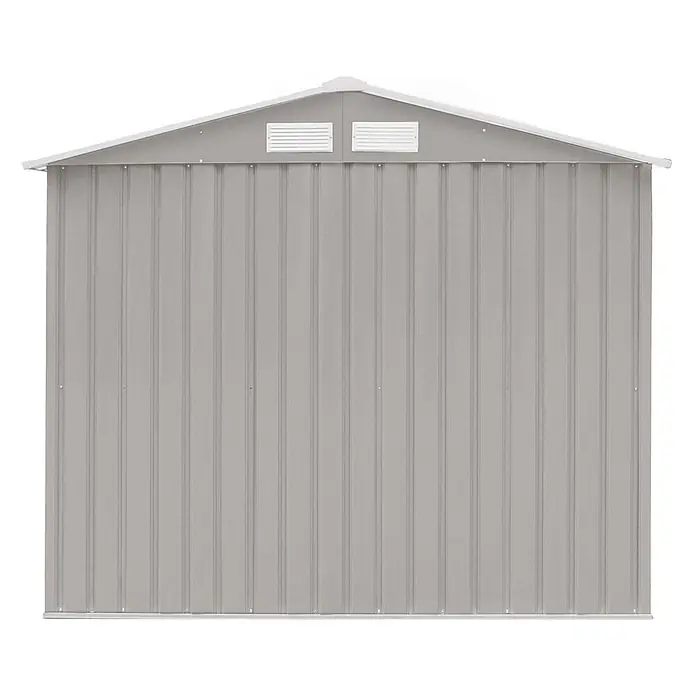 HATTORO Gerätehaus S100 213×127×185cm (LxBxH) - Außenbreite inkl. Dachüberstand: 213 cm, Außentiefe inkl. Dachüberstand: 127 cm, Stahl, Grau