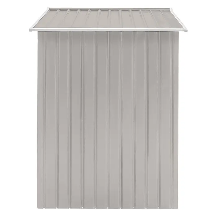 HATTORO Gerätehaus S100 213×127×185cm (LxBxH) - Außenbreite inkl. Dachüberstand: 213 cm, Außentiefe inkl. Dachüberstand: 127 cm, Stahl, Grau