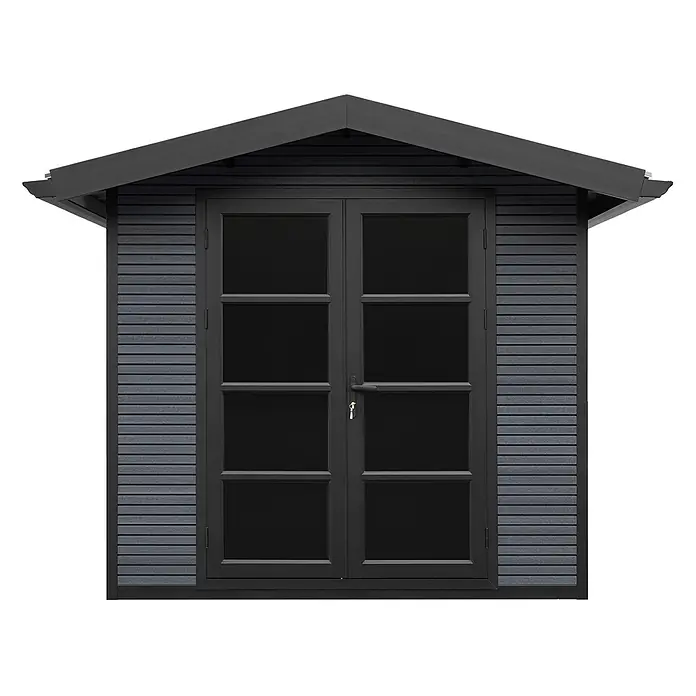 Fjordholz Gartenhaus Apex 5,80 m² - Außenmaß inkl. Dachüberstand (B x T): 278,8 x 301,5 cm, Aluminium, Grau/anthrazit