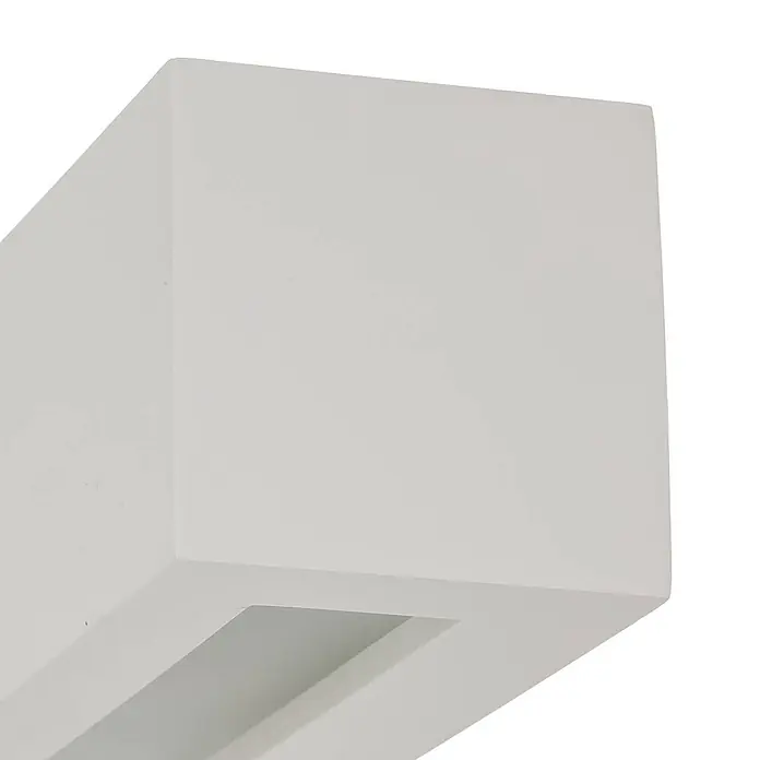 Lindby Wandleuchte Tjada - weiß / opal, G9 - Weiße rechteckige Wandleuchte mit vertiefter Lichtöffnung.