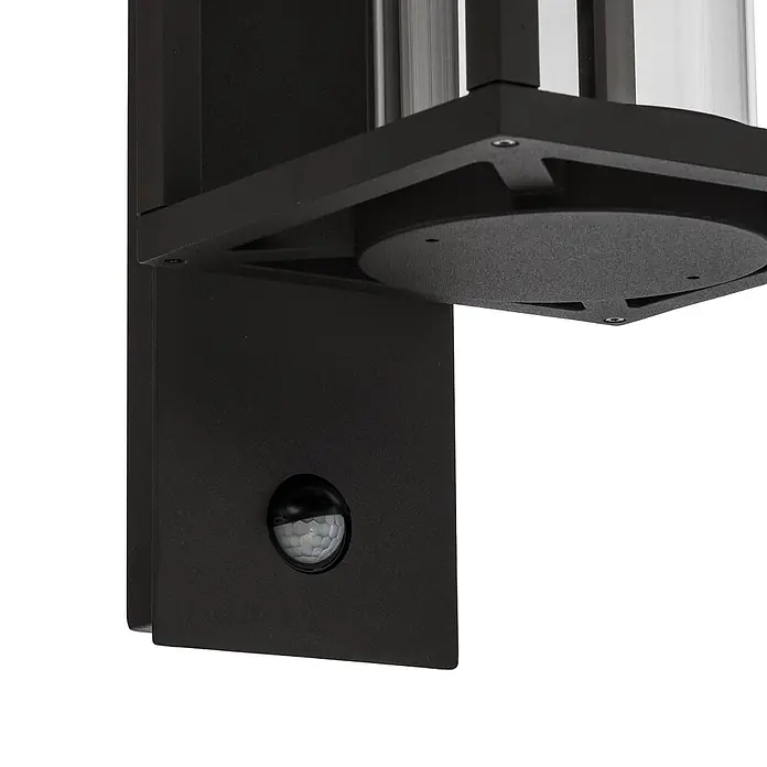 Lucande Wandlampe aussen mit Bewegungsmelder, 1xE27 max. 60W, Außenleuchte -  - Schwarze Außenwandleuchte mit integriertem Bewegungssensor.