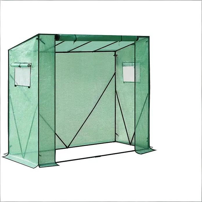 SONNENH Gewächshaus - 200 x 77 cm, Material Seitenwand: Kunststoff, Grün