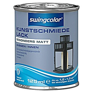 swingcolor Kunstschmiedelack (Schwarz, 125 ml, Stumpfmatt, Außen, Wasserbasiert)