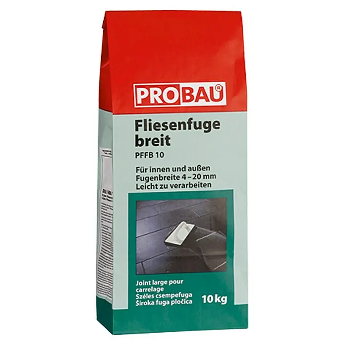 Probau Fliesenfuge breitSilbergrau, 10 kg - Sack Fliesenmörtel von PROBAU, geeignet für breite Fugen im Innen- und Außenbereich, mit einem Gewicht von 10 kg.