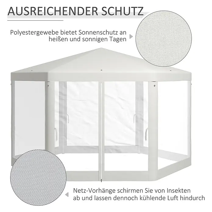 Outsunny Steckpavillon - Farbe Dach: Weiß