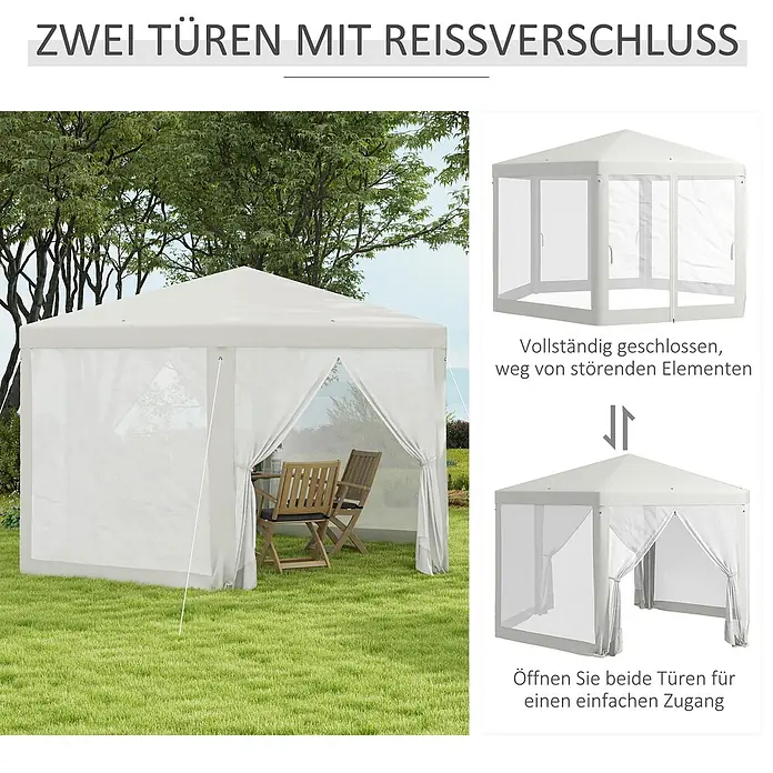 Outsunny Steckpavillon - Farbe Dach: Weiß