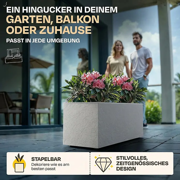 Ondis24 Pflanzkasten - 1 Stk., Kunststoff, Hellgrau