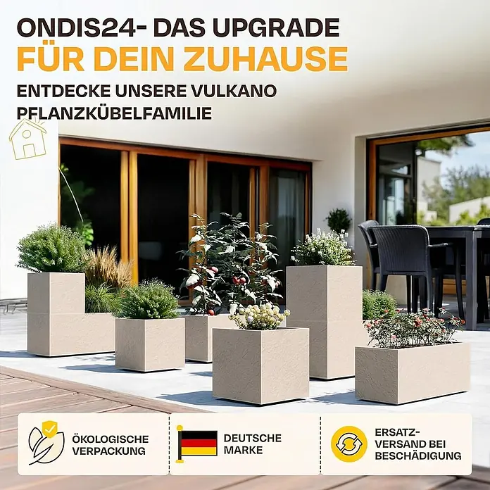 Ondis24 Pflanzkasten - 1 Stk., Kunststoff, Leinen