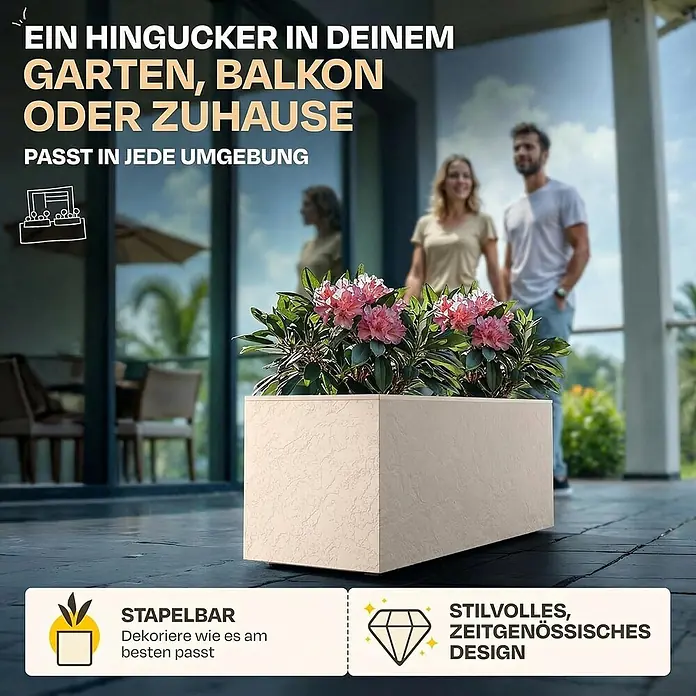 Ondis24 Pflanzkasten - 1 Stk., Kunststoff, Leinen