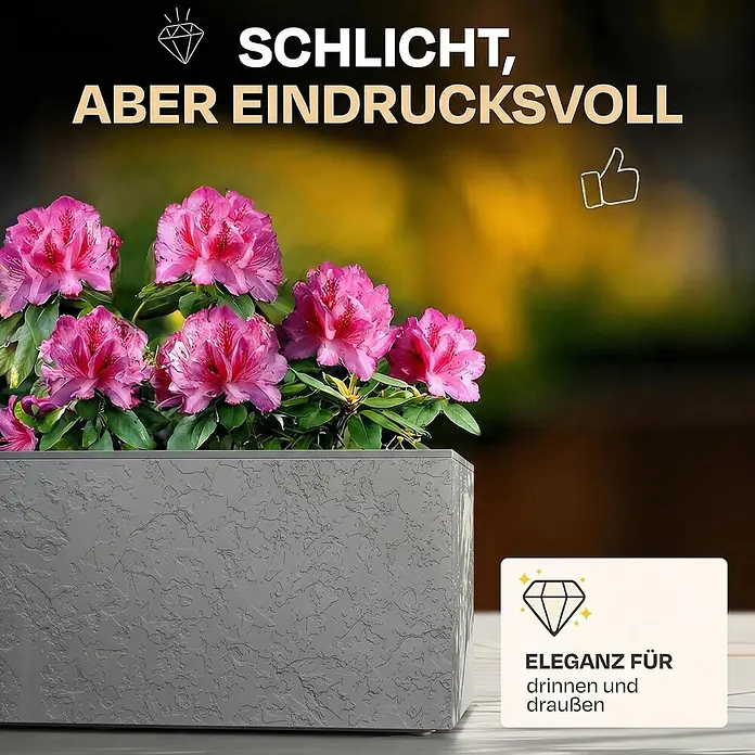 Ondis24 Pflanzkasten - 2 Stk., Kunststoff, Hellgrau