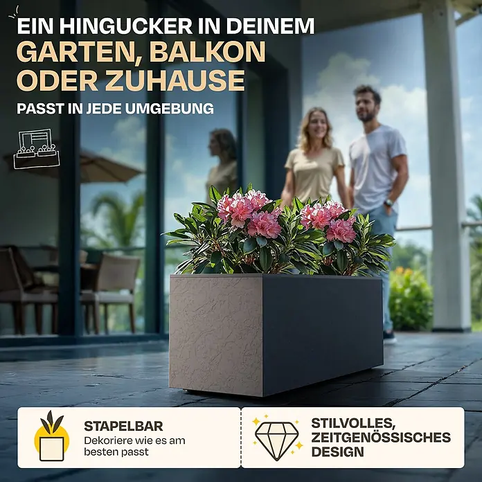 Ondis24 Pflanzkasten - 1 Stk., Kunststoff, Anthrazit