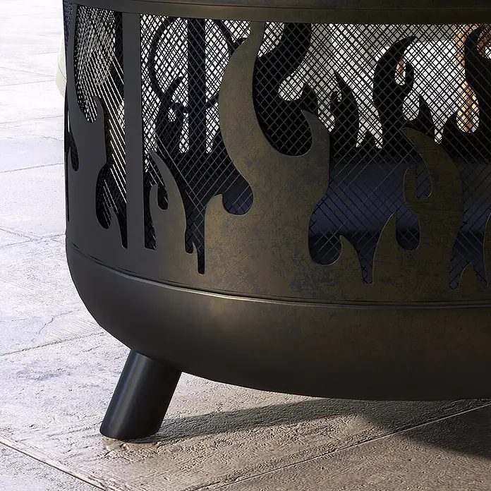 Outsunny Holzkohlegrill - Grillfläche (B x T): 57 x 57 cm, Schwarz