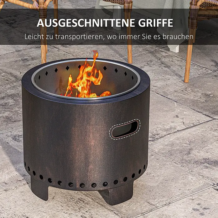 Outsunny Holzkohlegrill - Grillfläche (B x T): 45 x 45 cm, Durchmesser Grillfläche: 45 cm, Schwarz