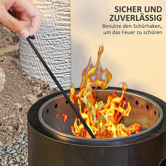 Outsunny Holzkohlegrill - Grillfläche (B x T): 45 x 45 cm, Durchmesser Grillfläche: 45 cm, Schwarz