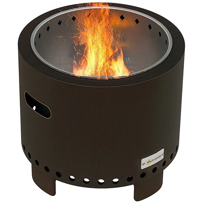Outsunny Holzkohlegrill - Grillfläche (B x T): 45 x 45 cm, Durchmesser Grillfläche: 45 cm, Schwarz