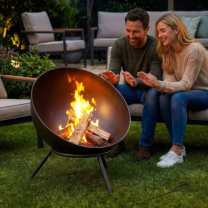 Outsunny Holzkohlegrill - Grillfläche (B x T): 32 x 32 cm, Durchmesser Grillfläche: 32 cm, Schwarz
