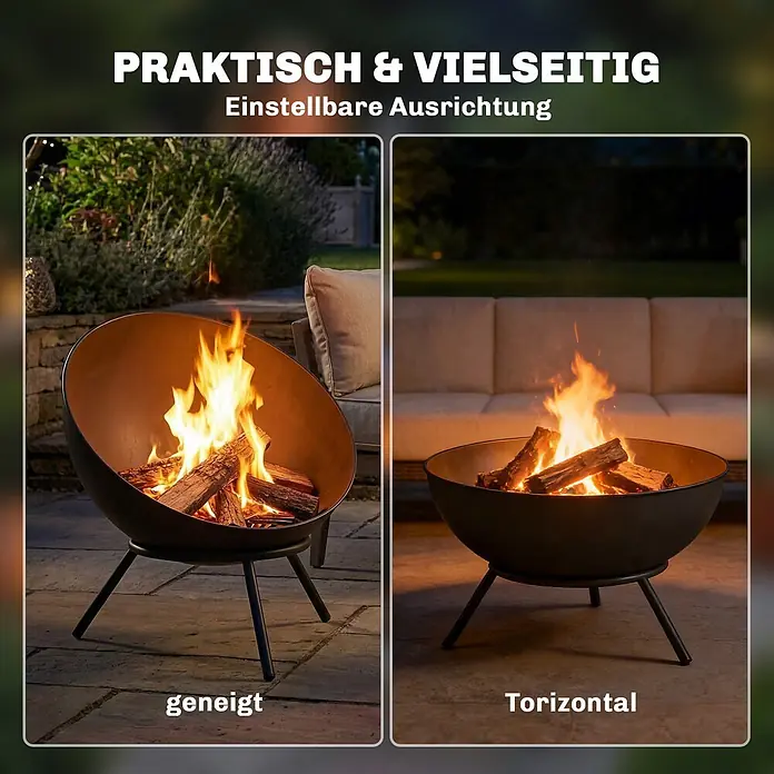 Outsunny Holzkohlegrill - Grillfläche (B x T): 32 x 32 cm, Durchmesser Grillfläche: 32 cm, Schwarz