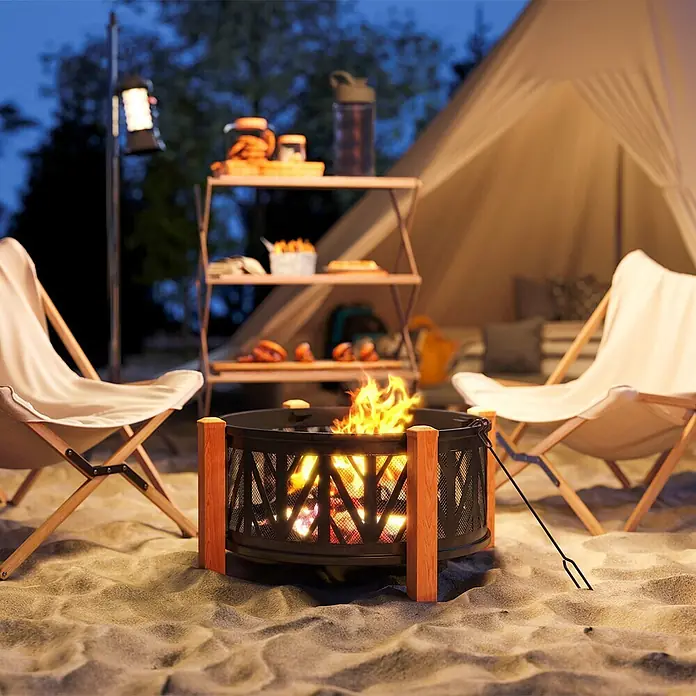 Outsunny Holzkohlegrill - Grillfläche (B x T): 58 x 58 cm, Durchmesser Grillfläche: 58 cm, Schwarz