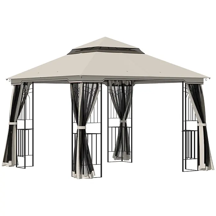 Outsunny Standard-Pavillon - Farbe Gestell: Dunkelgrau, Metall