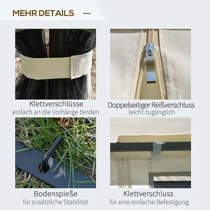 Outsunny Standard-Pavillon - Farbe Gestell: Dunkelgrau, Metall